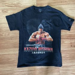 Tekken 7 X Champion Kazuya Mishima Vintage Black Shirt T-shirt Size Medium