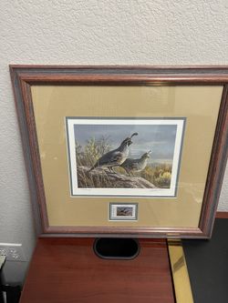 Texas Quail Stamp And Artwork