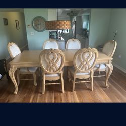Nice Antique Dining Set 6 Chairs 