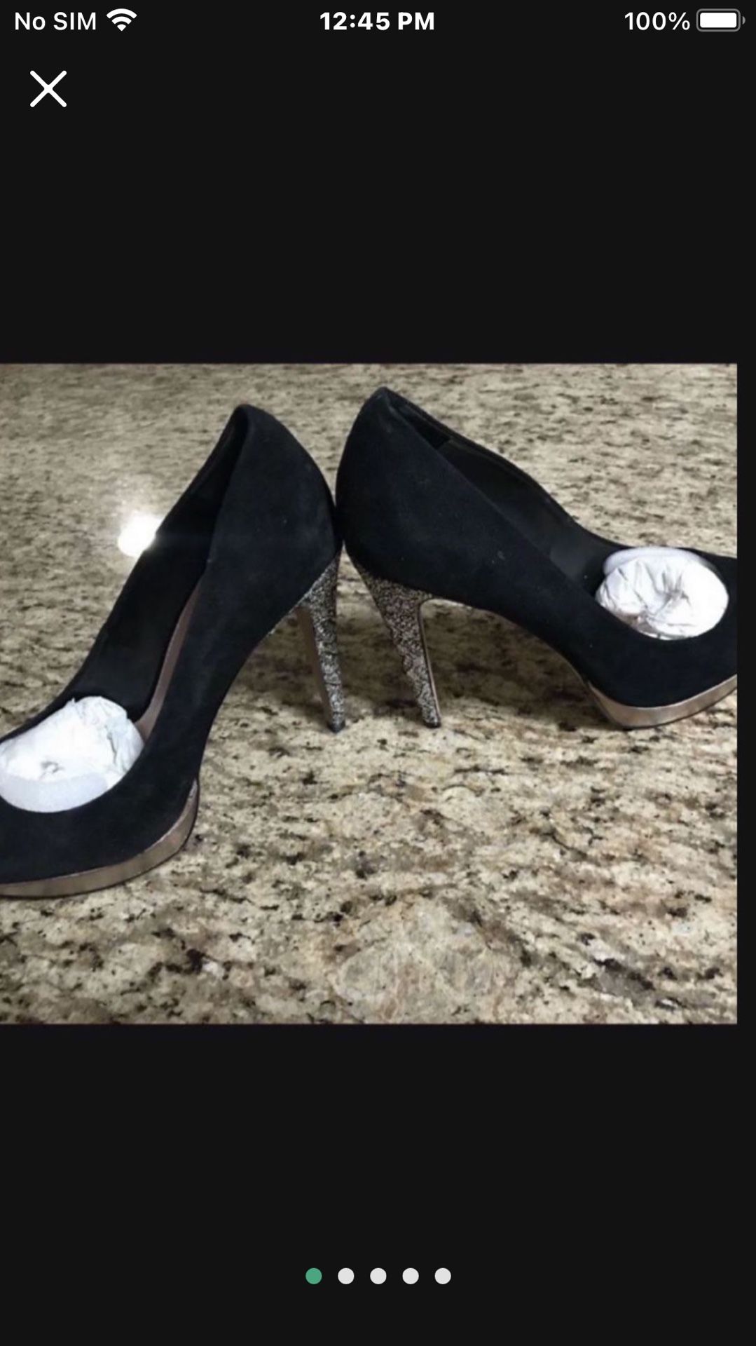 VINCE CAMUTO New Black Leather Pumps Rhinestone