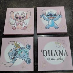 Disney Stitch 4 Pack Canvas Set