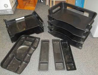 Lots of office supplies $1 per item file boxes pencil drawer trays in box