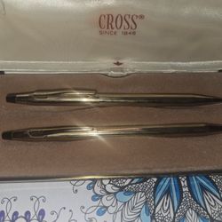 PAIR  OF CROSS GOLD PLATED PENS