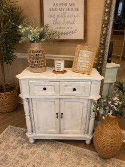 Farmhouse Style cabinet with storage in white