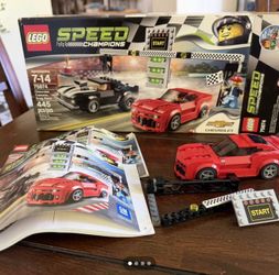 LEGO SPEED CHAMPIONS Chevrolet Camaro Drag Race 75874 Red Camaro Car Partial Set As Pictured