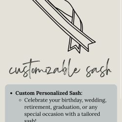 customizable sashes ✨