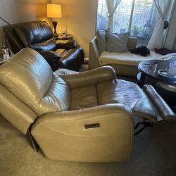 Tan Leather Recliner 