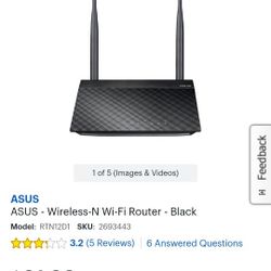2 ASUS - Wireless-N Wi-Fi Router - Black

