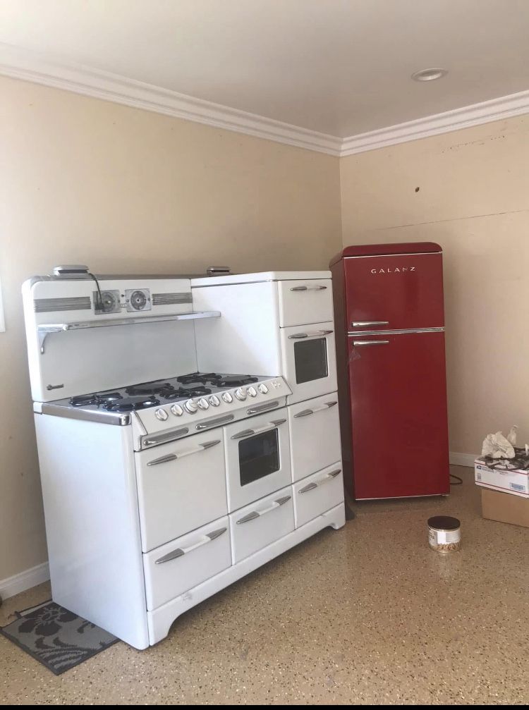 Red Retro Refrigerator 