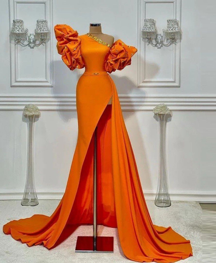 Highly Stylish Orange Prom/party Dress 