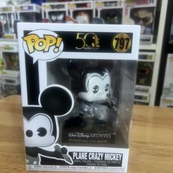 Mickey Mouse Plane Crazy Funko Pop #797 Disney 50th Anniversary Walt Archives 50