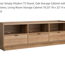 Tv Stand Oak Storage Cabinet