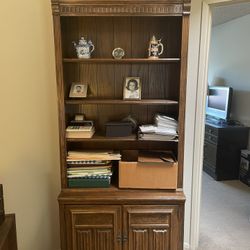 Wood Hutch / Bookcase Cabinet with Storage – Estate Sale