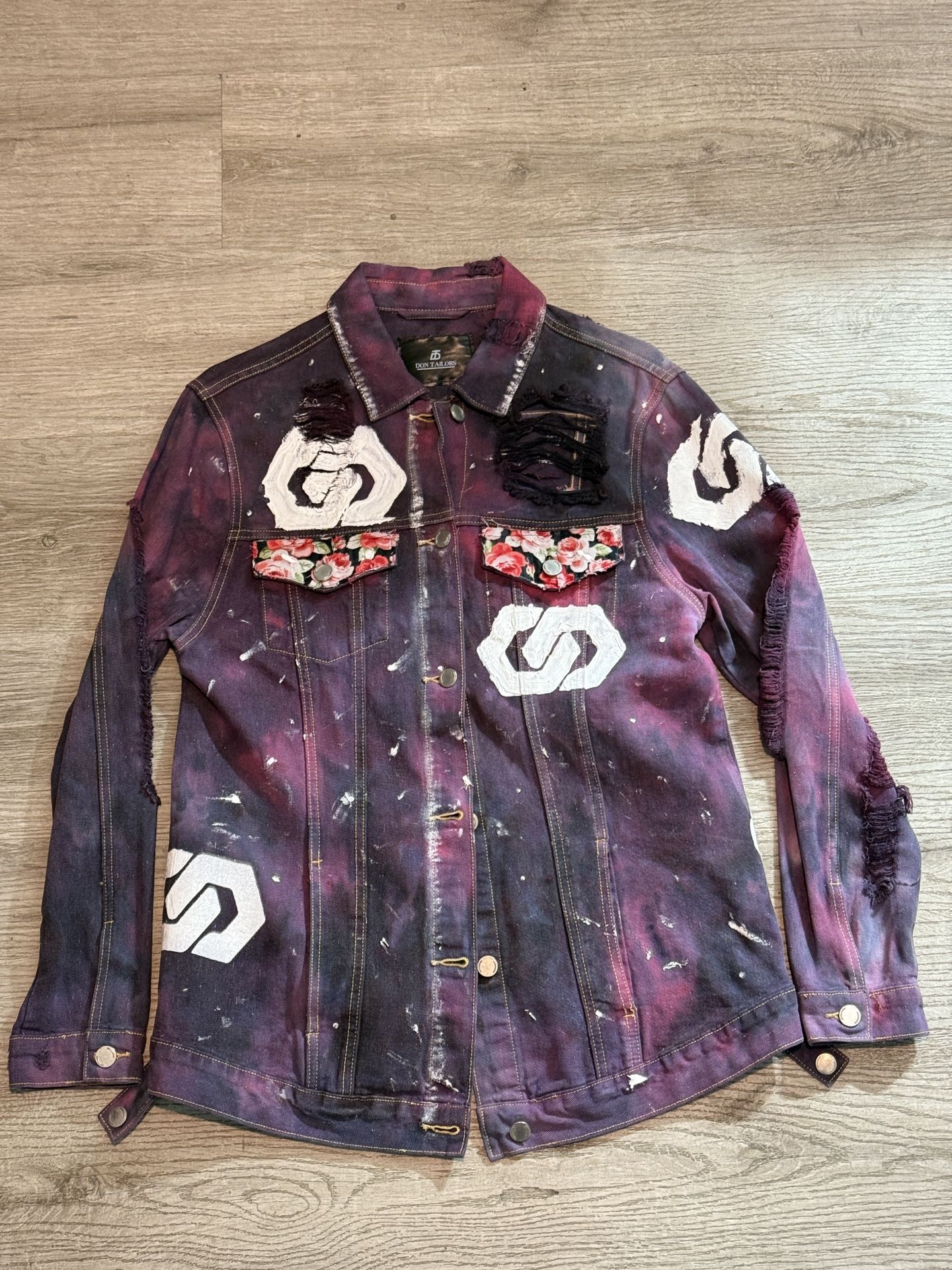 Tie Dyed Denim Jacket Handmade
