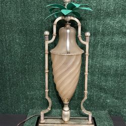 Vintage Pineapple Metal Uttermost Cut Crystal Table Lamp. Fast Shipping!