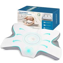 Memory Foam Neck Pain Pillow - Suitable for Various Sleep Positions - 24.2 x 15.7 x 4.9 inches - White