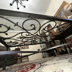 Rod Iron & Glass Coffee Table