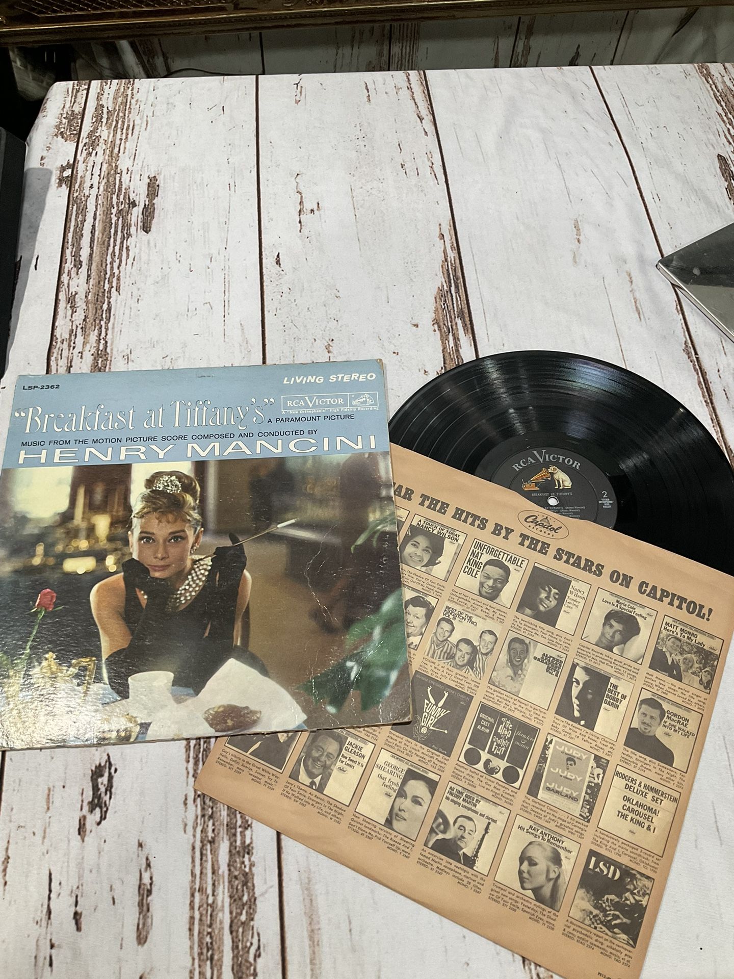VINTAGE 1961 RCA BREAKFAST AT TIFFANYS HENRY MANCINI VINYL LP LSP 2362