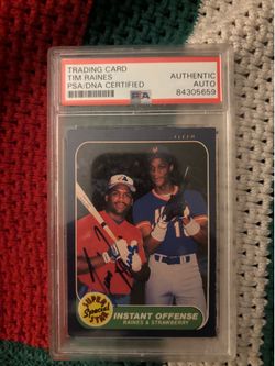 Tim Raines Signed Fleer Card PSA/DNA Certified