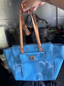 Dooney & Bourke Blue Patent Leather Tote