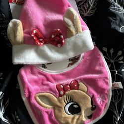 Infant Christmas Hat & Bib Set