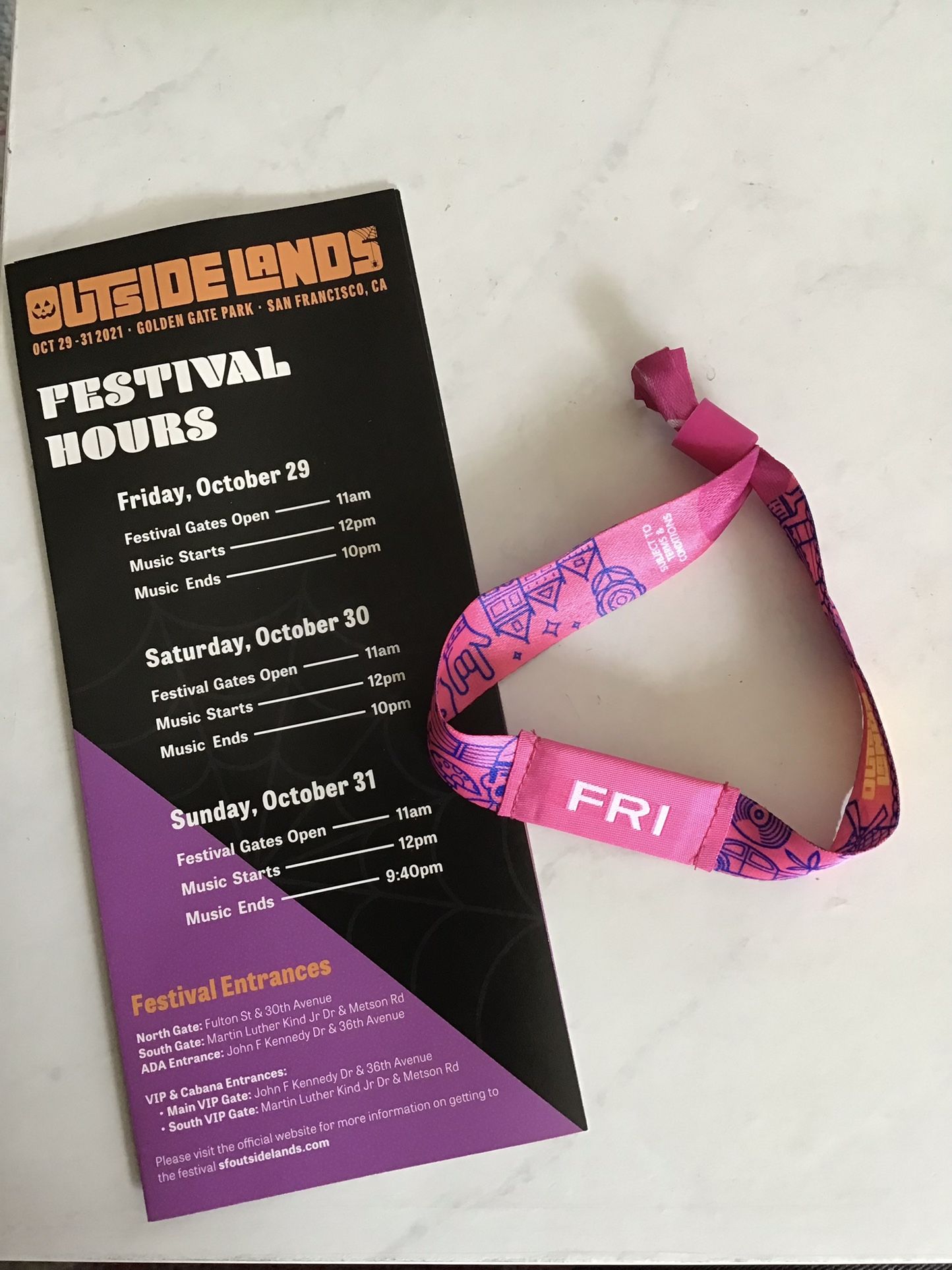 Friday Only GA Ticket To Outside Lands - 10/29/21