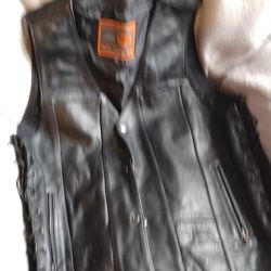 Mans Leather Vest New