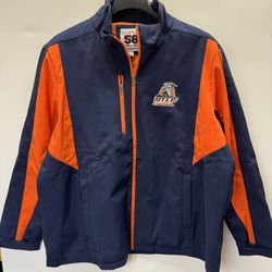  USED XXL UTEP Miners 58 Sports Softshell Jacket Blue Orange