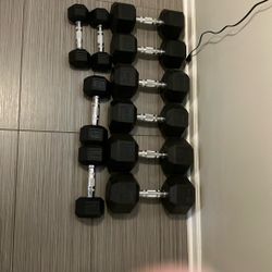Rubber Hex Dumbbells