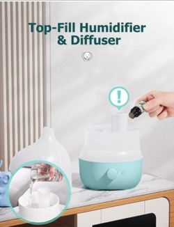 Cool Mist Humidifier, Top Filling Humidifier  Diffuser , 1.8L Changeable Color