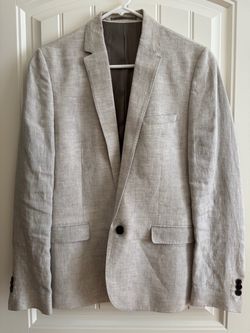 Vintage Faded Beige Linen Blazer Men’s Size Small