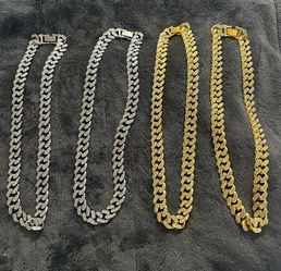 Gold and silver diamond chains