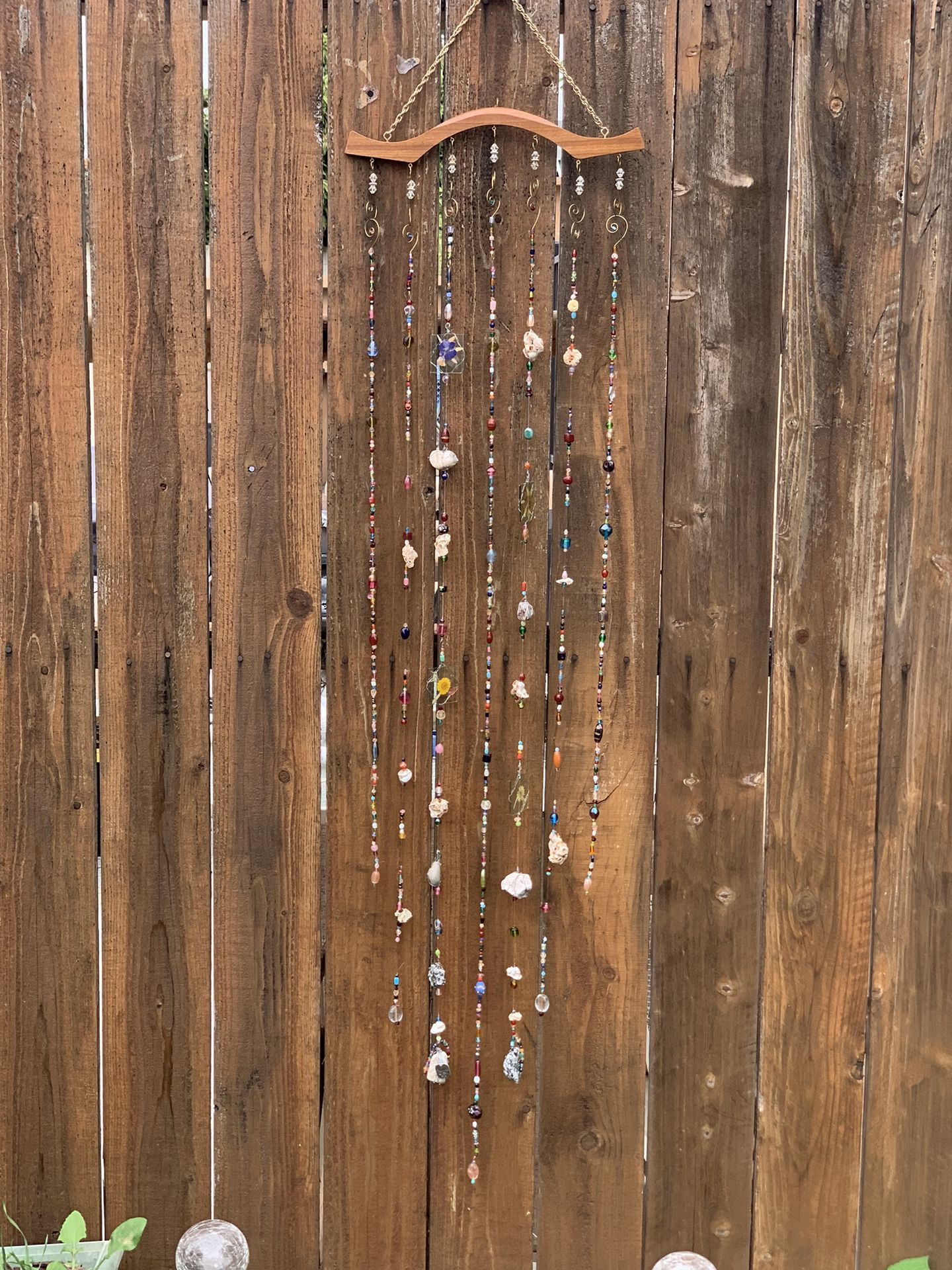 Large Window 5 ft. Beaded Curtain Dried Flowers Wind Chime Sun Catcher Mobile Decor 