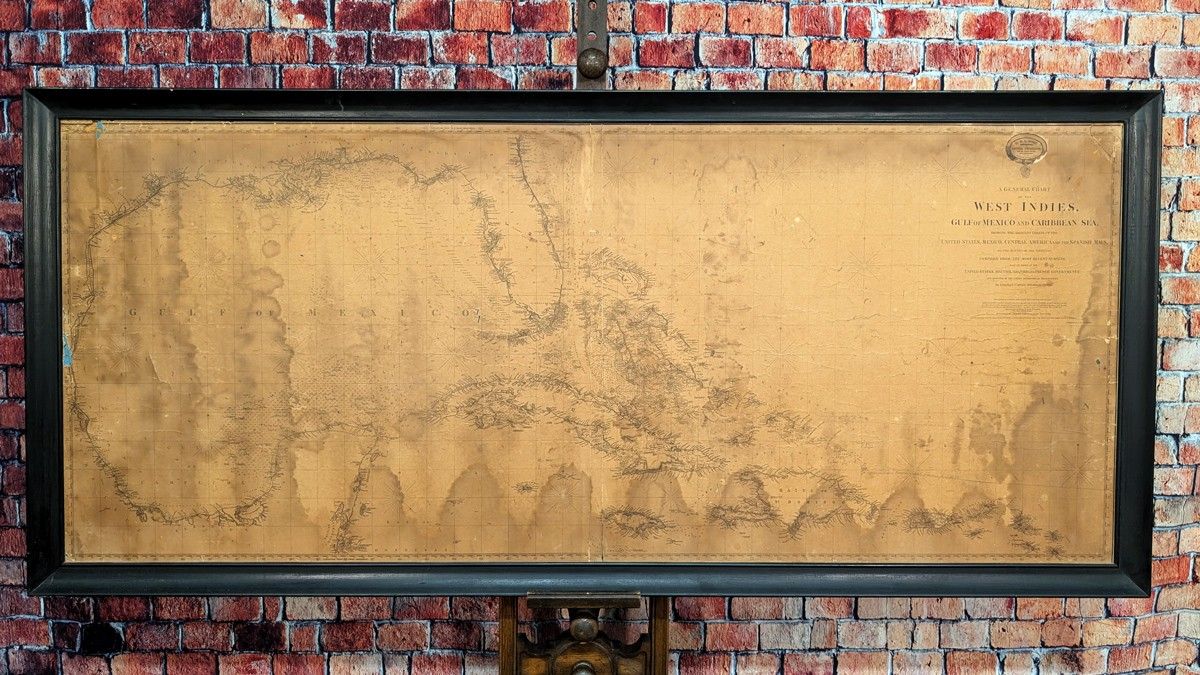 1863 Map of Florida & The Caribbean by Charles Copley - Delivery Available