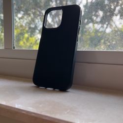 Black iPhone 13 pro leather case small damage