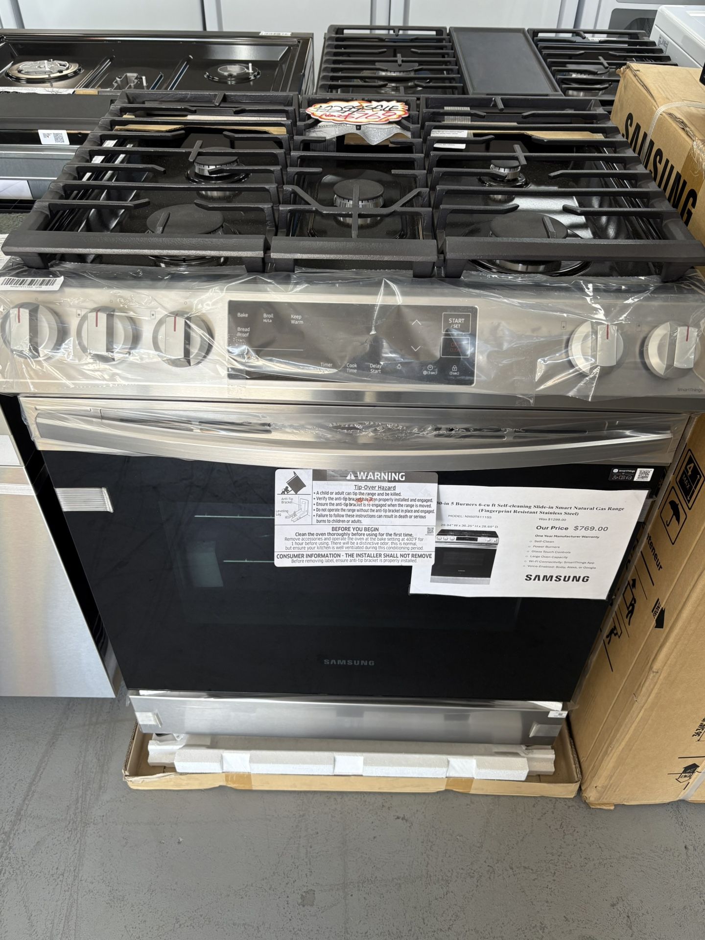 Samsung 30” Slide-in Gas Range🔥Brand New
