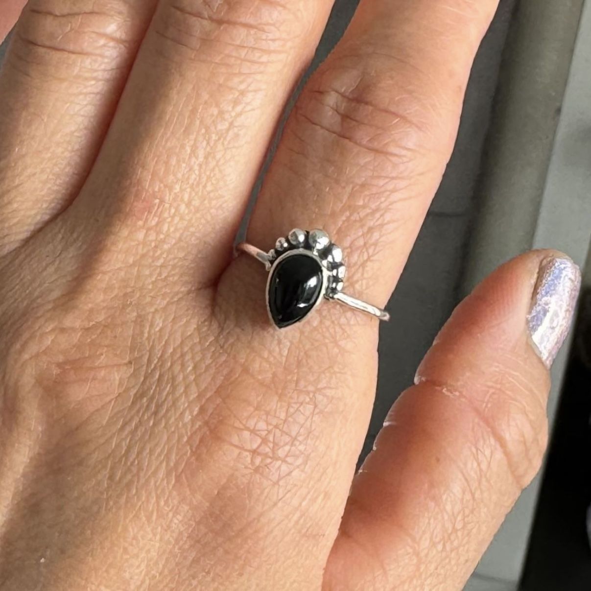 Black Onyx 🖤 925 Sterling silver Ring (Size 8 )