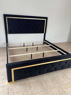 Black king size bed frame