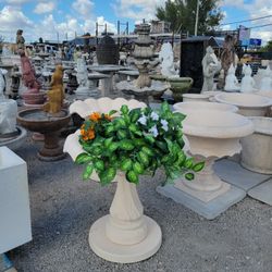 Concrete Stone Birdbath / Cement Backyard Garden Outdoor Birdbath Planter Pot