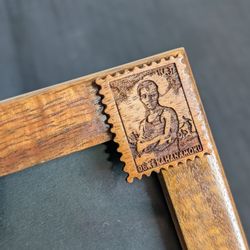 Hawaii Handmade KOA Wood Picture Photo Frame w/ Duke Kahanamoku Stamp 4x6"