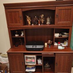 Computer Desk / Hutch With Multiple Storage Areas