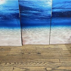 3 Panel Under Water Ocean Wall Art