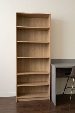 Tall IKEA Wood Bookcase with 6 Shelves