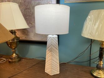 JAMIE YOUNG High Rise Cream Chevron Ceramic Table Lamp