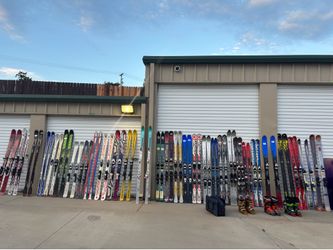 30 pairs of skis and bindings and boots $20 each