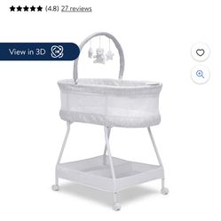 Delta Children Curve Bassinet, White/Grey