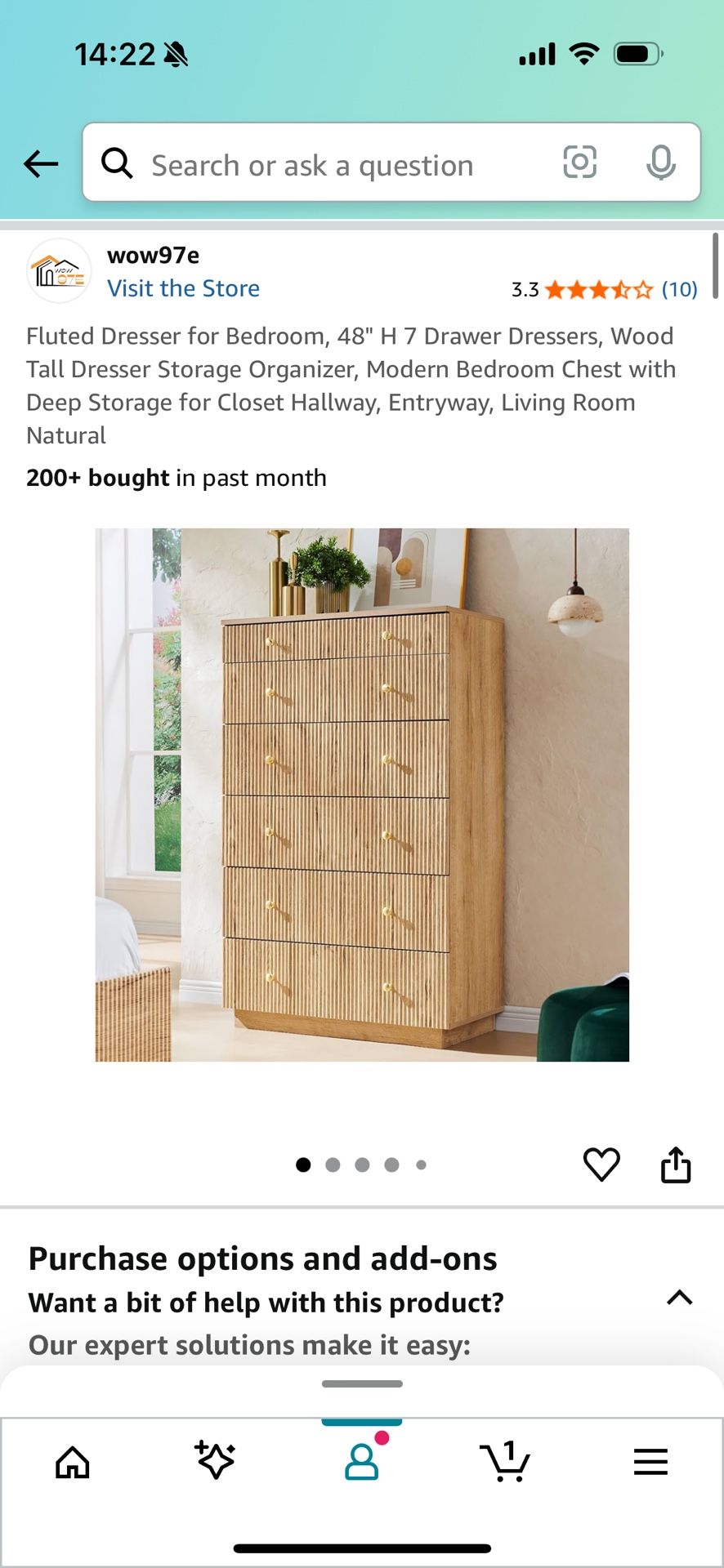 Fluted 7 Drawer Dresser/Chest