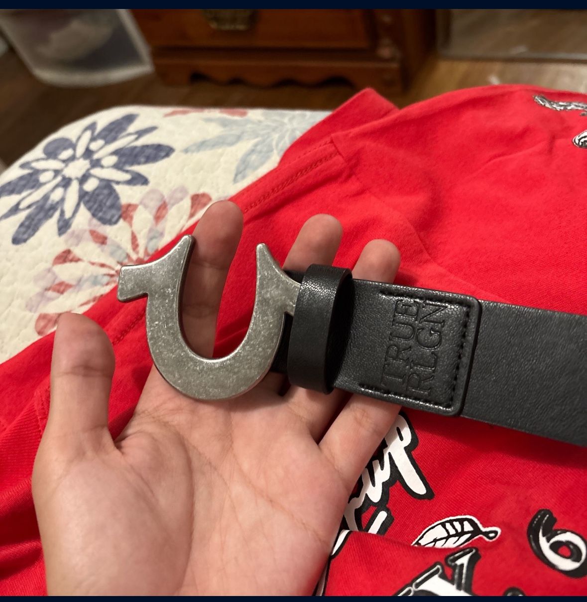 silver buckle true religion belt