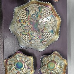 Carnival Glass Bowl Set