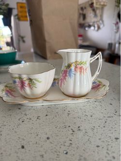 Vintage Bone China Sugar and Cream set
